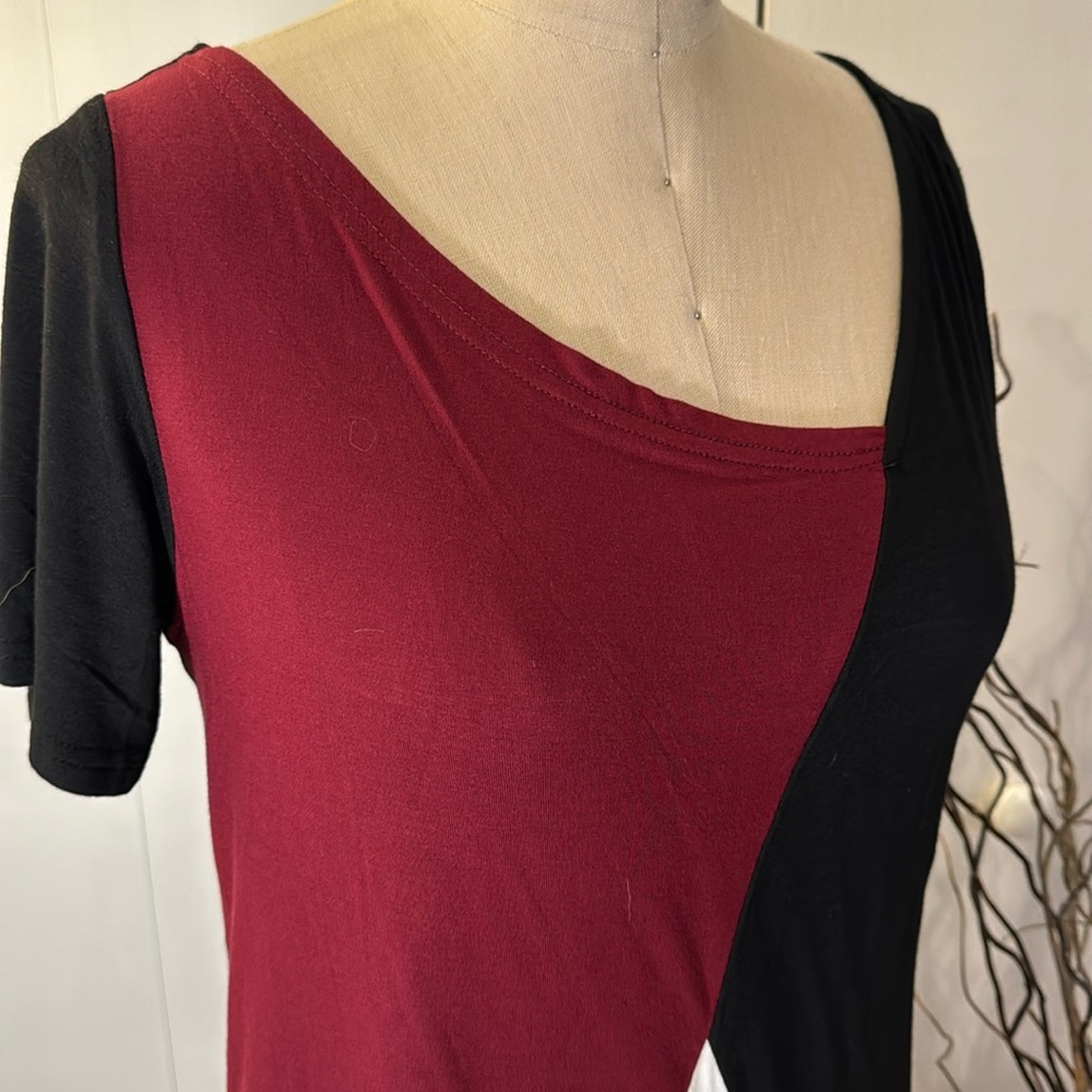 Sarin Mathews multi-color short sleeve color block blouse - Picture 2 of 8